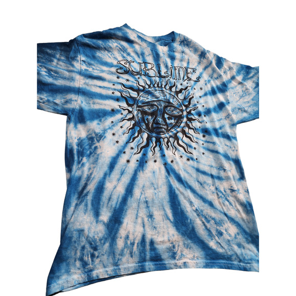 Sublime T Shirt Blue Tie Dye Sun Face Graphic Mens Large Vintage Rock Band Tee - Picture 9 of 16